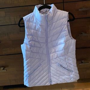 Talbots puffer vest, light blue, with tag
